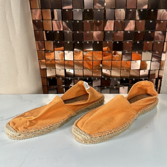 USHUAIA Orange Canvas Slip on Shoes with Jute Details Size 39 - Picture 10 of 13